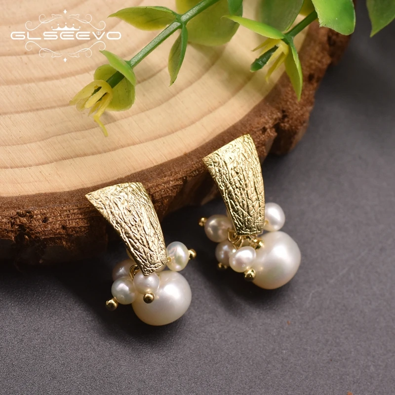 GLSEEVO натуральный пресноводный белый жемчуг бохо серьги подвески для женщин