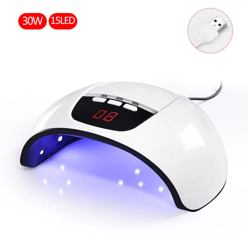 1 шт. 30 Вт умный Светодиодный УФ светильник 15 S розовый белый Гель лак для ногтей
