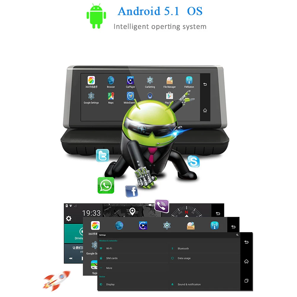 Многофункциональный " Автомобильный видеорегистратор 4G wifi Bluetooth FHD 1080P gps навигация ADAS видеорегистратор двойной объектив для Phisung E02