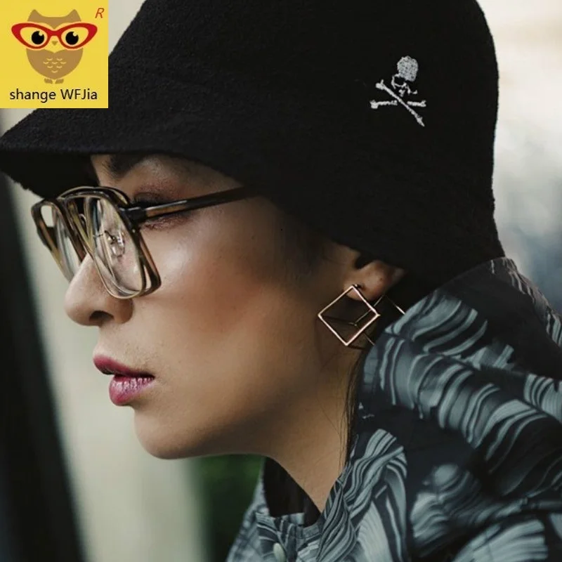 Роскошные брендовые прозрачные солнцезащитные очки для женщин квадратные