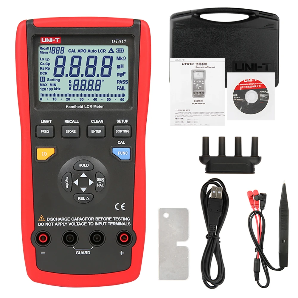 Блок UT611 UT612 измеритель емкости LCR мультиметр сопротивления частоты двойной