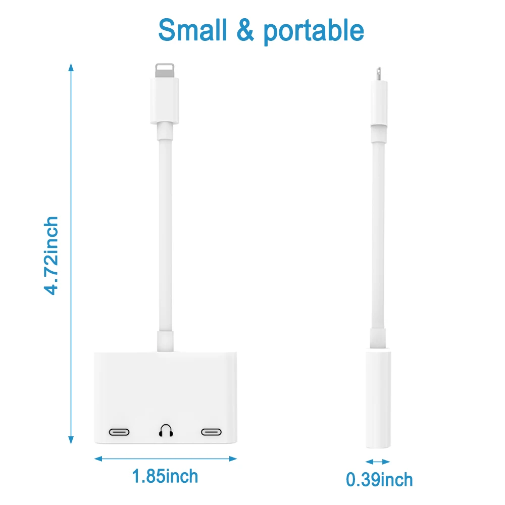Аудиоразветвитель 3 в 1 для наушников Lightning и Dual Light ning разъем Aux 5 мм iPhone X/XR/XS