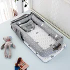 Портативная хлопковая детская кроватка с защитой от давления, детская кроватка, съемная подставка для девочек и мальчиков, детская люлька, симпатичный бампер для хранения новорожденных