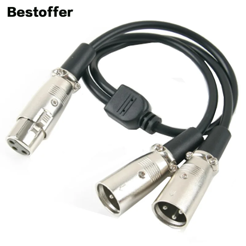 3Pin XLR Audio Splitter Y-Adapter Male to 2Female / 2Male to Female DMX Cable For Microphone 0.5M 1.5M 3M 5M