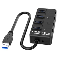 4 port usb 3 0 hub extension splitter with led indicator w individual onoff switches laptop portable fast data transfer
