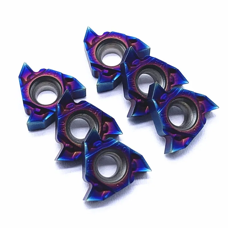 Hoja de carburo cementado MMT16ER de alta calidad, AG60-S MMT16IR AG60-S, rosca nano azul, hoja de herramienta CNC 16ER 16IR AG60
