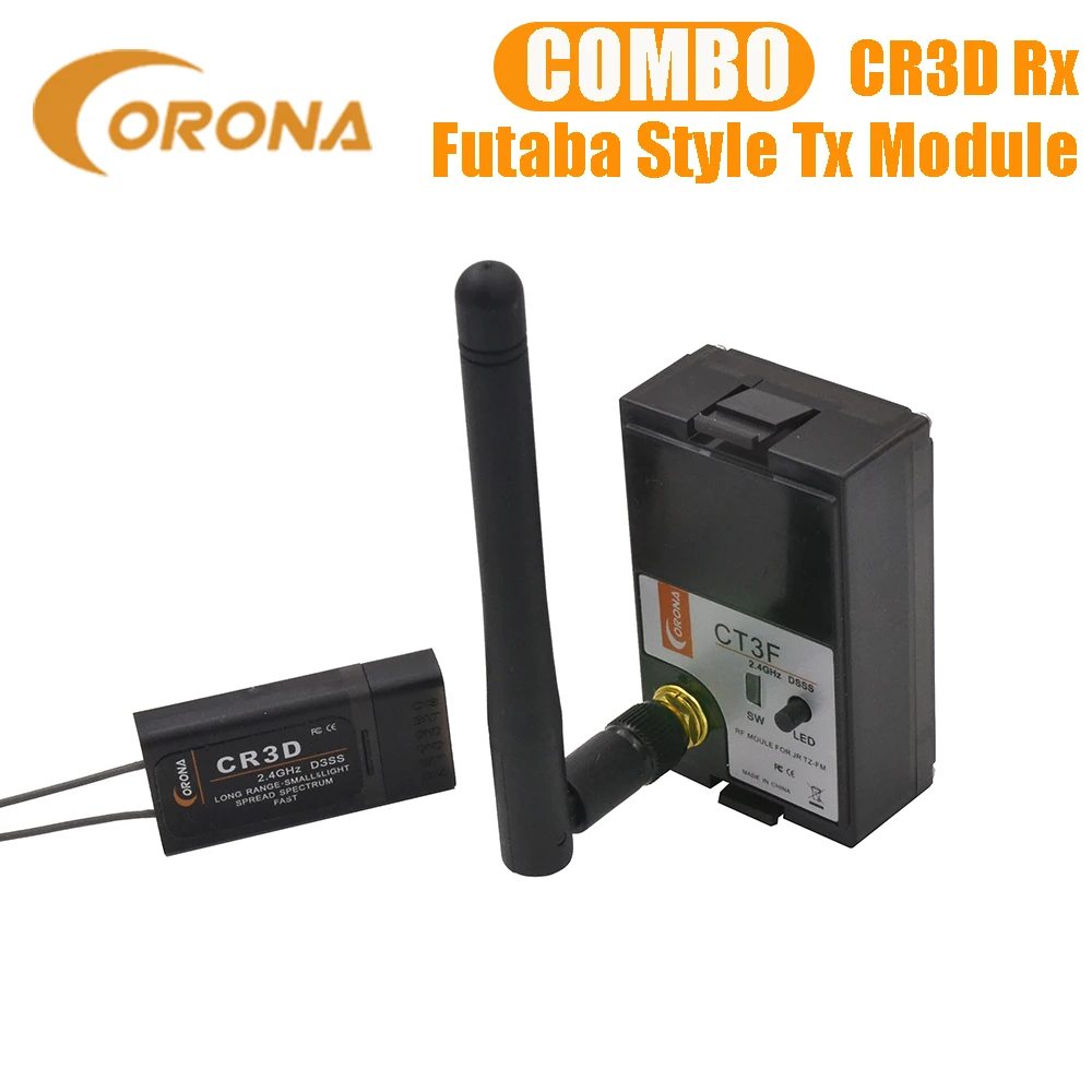 Радиоуправляемый модуль Corona 2 4 ГГц CT3F RF и CR3D приемник DSSS FUTABA 3PK HITEC|Детали