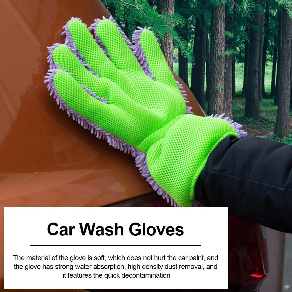 

Sturdy Car Wash Gloves Clean Decontamination Double Sided Multifunction