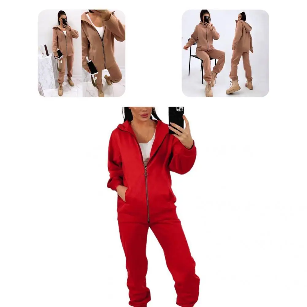 

Soft Tracksuit Ankle Band Fashion Comfy Texture Casual Hoodie Pants Set Sports Suit Sporty Outfit 1 Set
