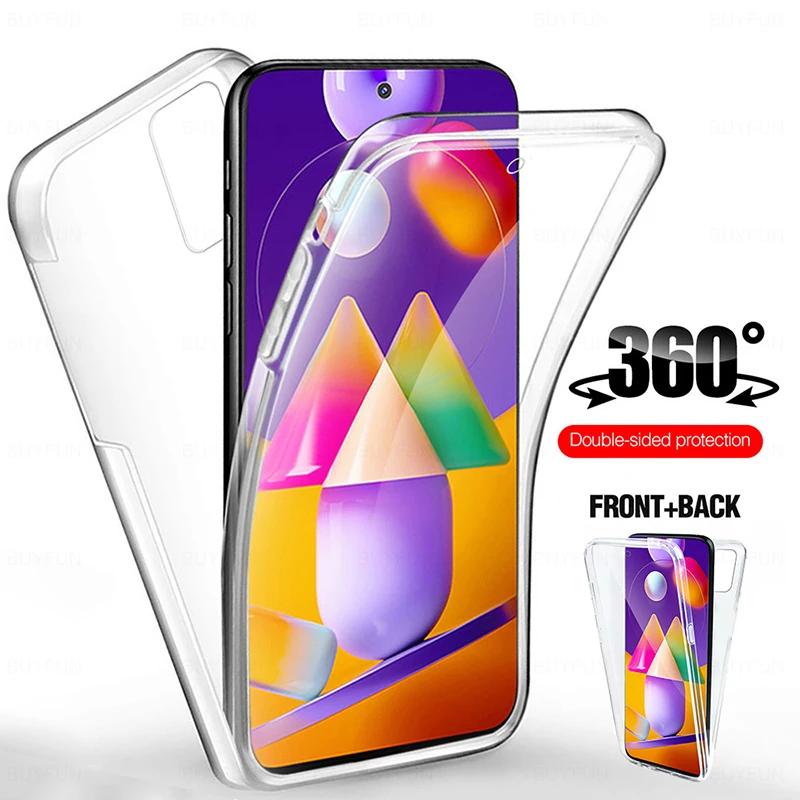 360 прозрачный силиконовый чехол для Samsung Galaxy M31S A21S полное покрытие A11 M21 samsunga31