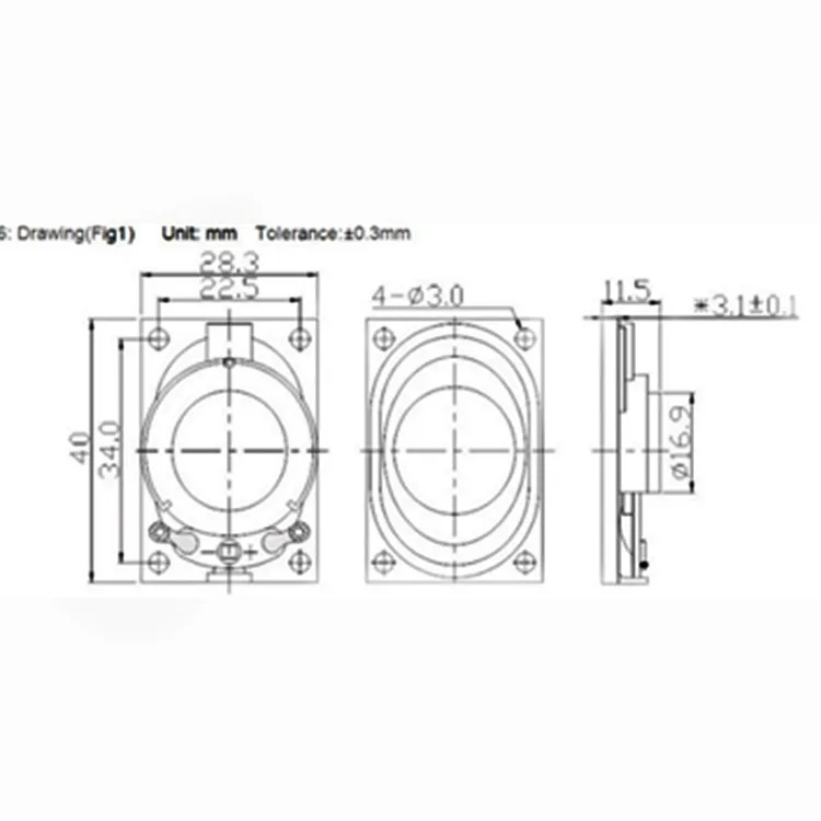 10 шт./лот 4028 водонепроницаемый динамик 8 Ом 2 Вт наружный прямоугольный 8R2W |