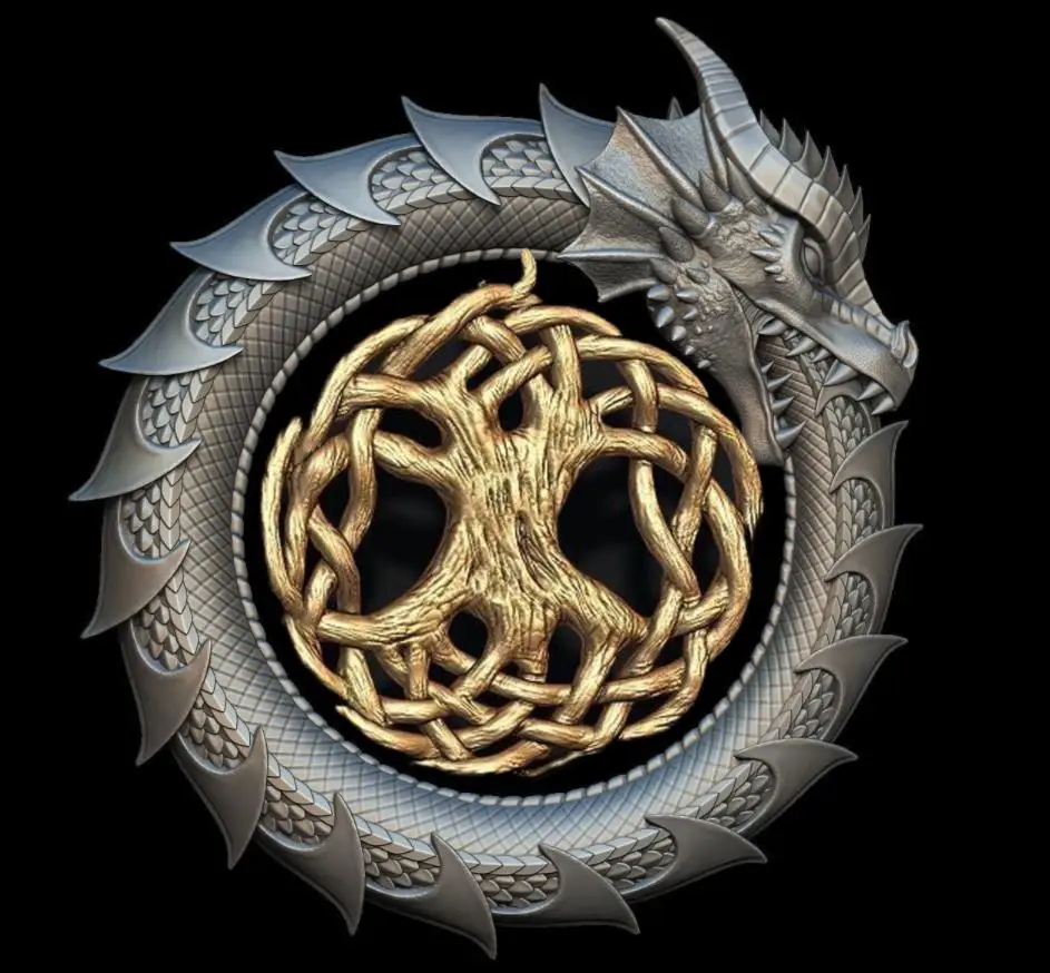 Ожерелье Древо жизни с деревянной коробкой в стиле викингов | Украшения и