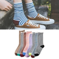 new fashion women socks cotton color rainbow striped loose harajuku happy cute colorful art kawaii funny casual retro tube socks