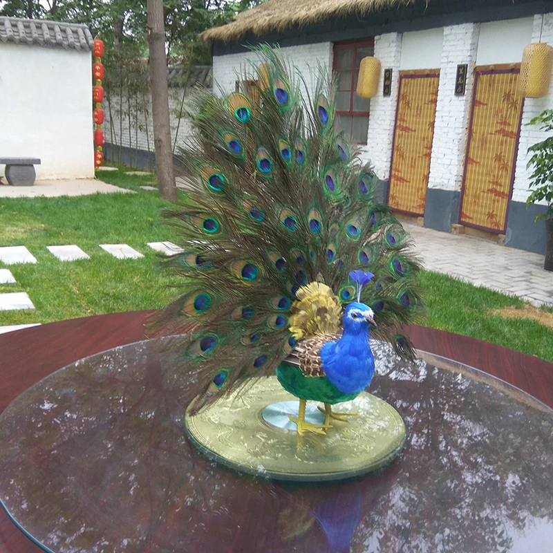 Nuevo Modelo de pavo real de espuma y pluma, regalo colorido de p&aacute;jaro Pavo real de 65x60cm, d0030-3