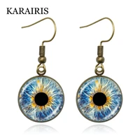 karairis 18mm round glass cabochon pendant drop earrings animal eyes pupil cabochons jewelry for women errings