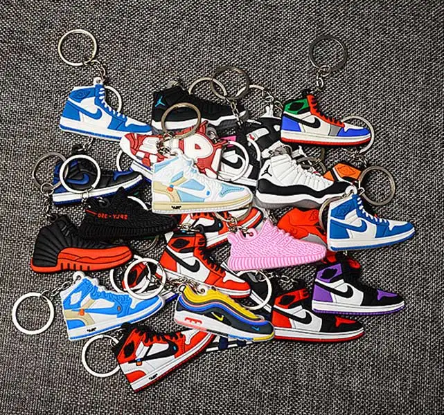 Random 12 keychains Дропшиппинг Air Force 1 белый брелок с кроссовком 1/6 масштаб 3D мини-кроссовки JORDAN Брелок В Форме куклы аксессуар - Цвет: Random 12 keychains