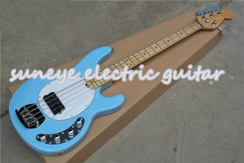 Новое поступление Глянцевая синяя отделка электрическая бас гитара 4 струнная