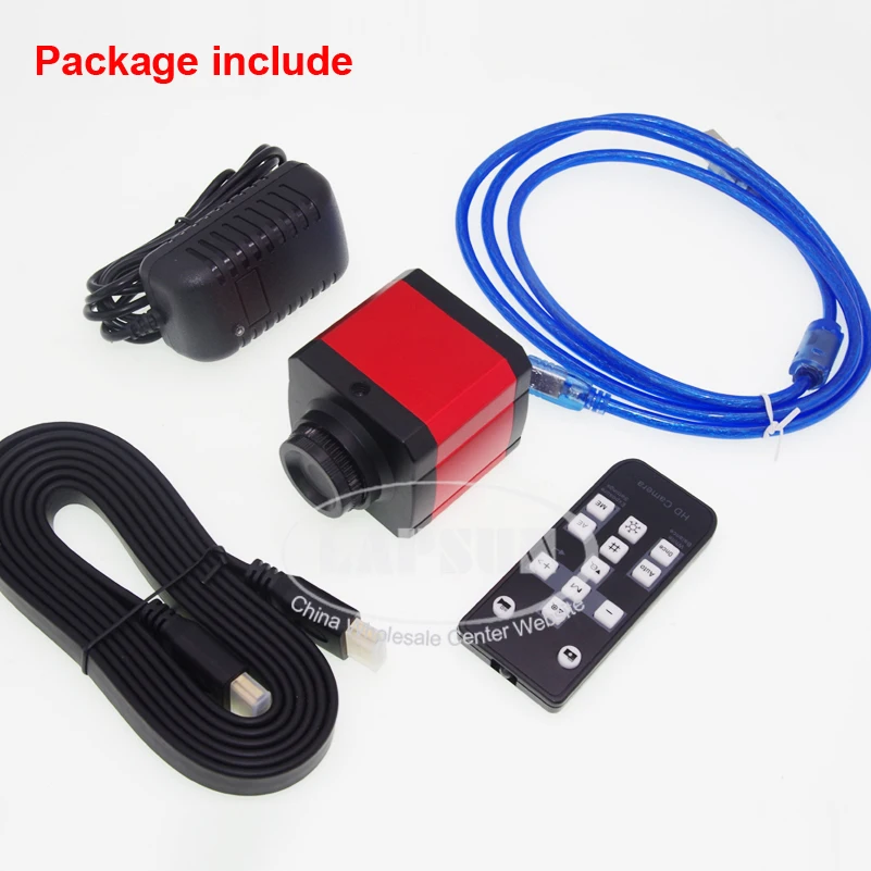 24MP 1080P 60FPS HD HDMI USB промышленный лабораторный микроскоп Видео камера TF слот для карт C-Mount объектив 144 светодиодный кольцевой свет