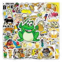 50pcs cartoon wine brewage beer stickers for notebooks scrapbook stationery cute sticker craft supplies scrapbooking material
