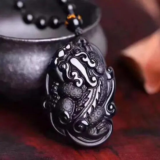 Ювелирные украшения уникальный натуральный Золотой обсидиан черный нефрит