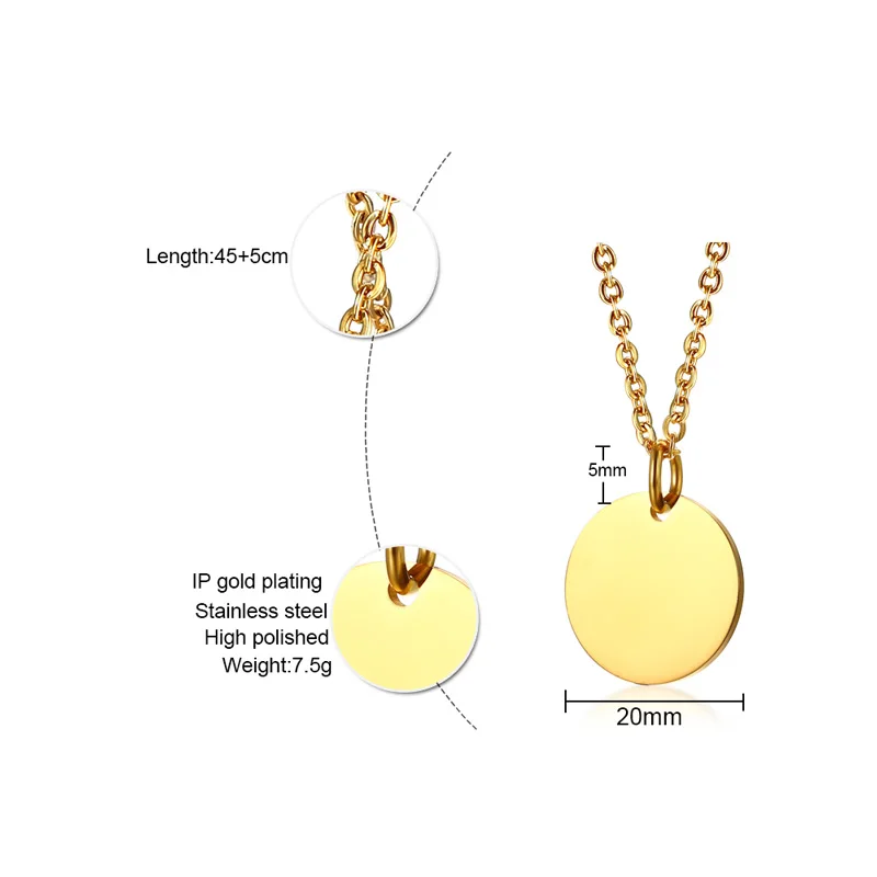 Ожерелье чокер женское из нержавеющей стали с гравировкой 3 цвета|Ожерелья