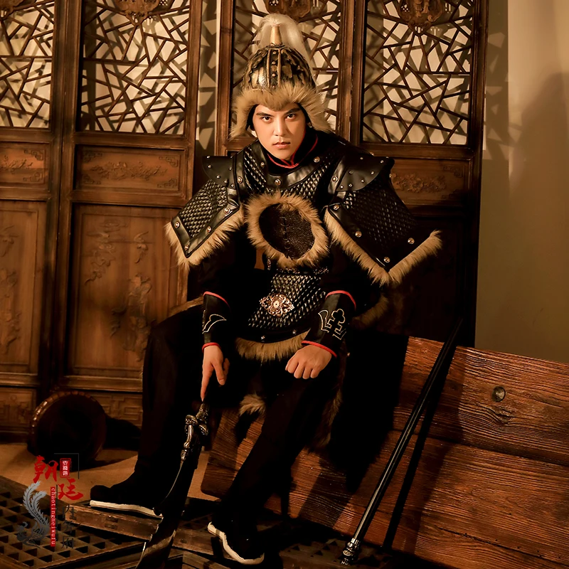 Древняя китайская броня армированный солдат Защитная пленка для ТВ-сцены