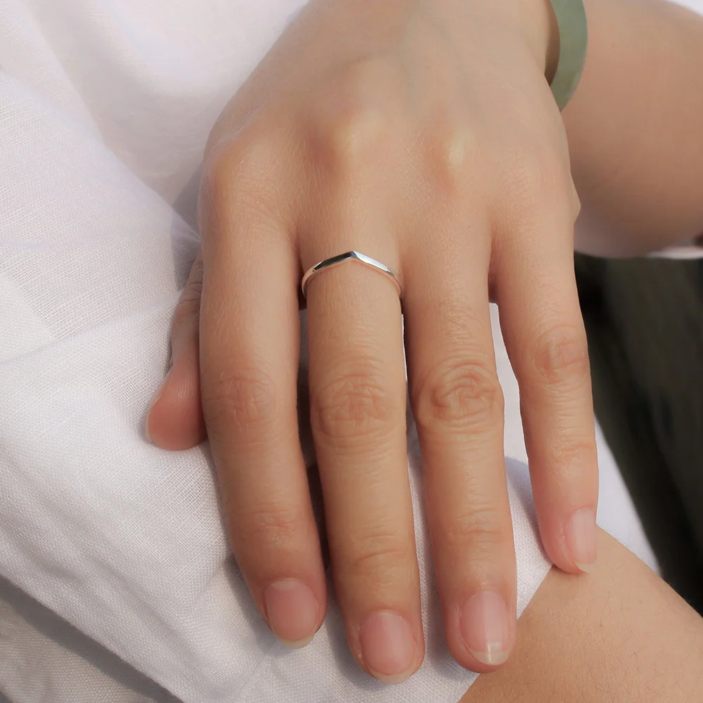 Женское кольцо в форме буквы Trusta Открытое из 100% стерлингового серебра 925 пробы с v