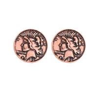vintage heads coin stud earrings worn gold color head coin stud earrings for woman female jewelry