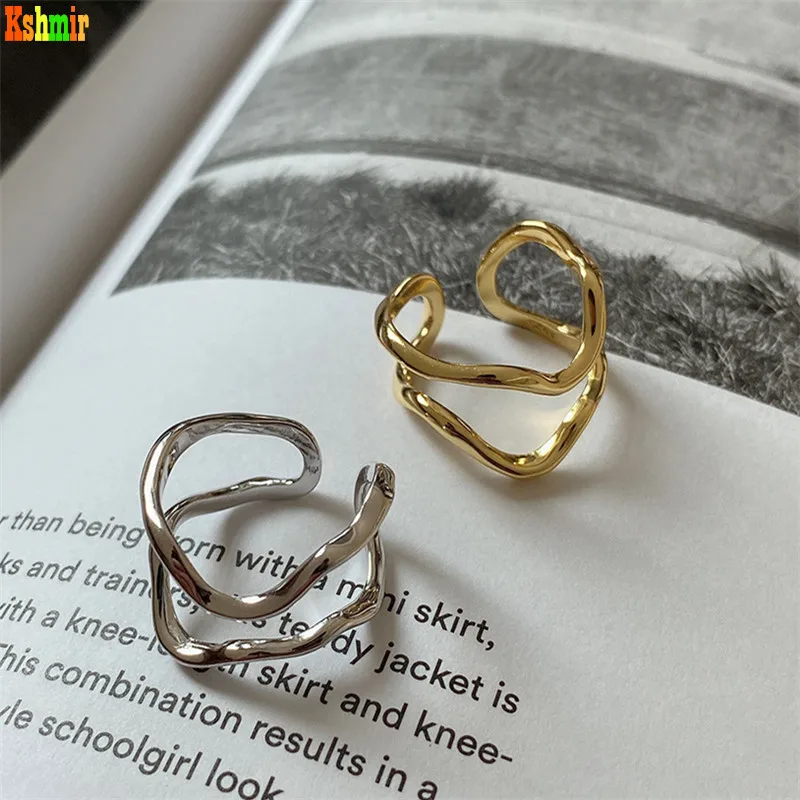 

Kshmir 2020 New rope metal opening can adjust the design of simple golden personality ring for minority