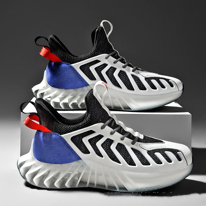 

Etienne Jr Men Spring Blade Sneakers Large Size Casual Breathable Basketball Sports Shoe High Elastic Flying Weave Gym Shoes