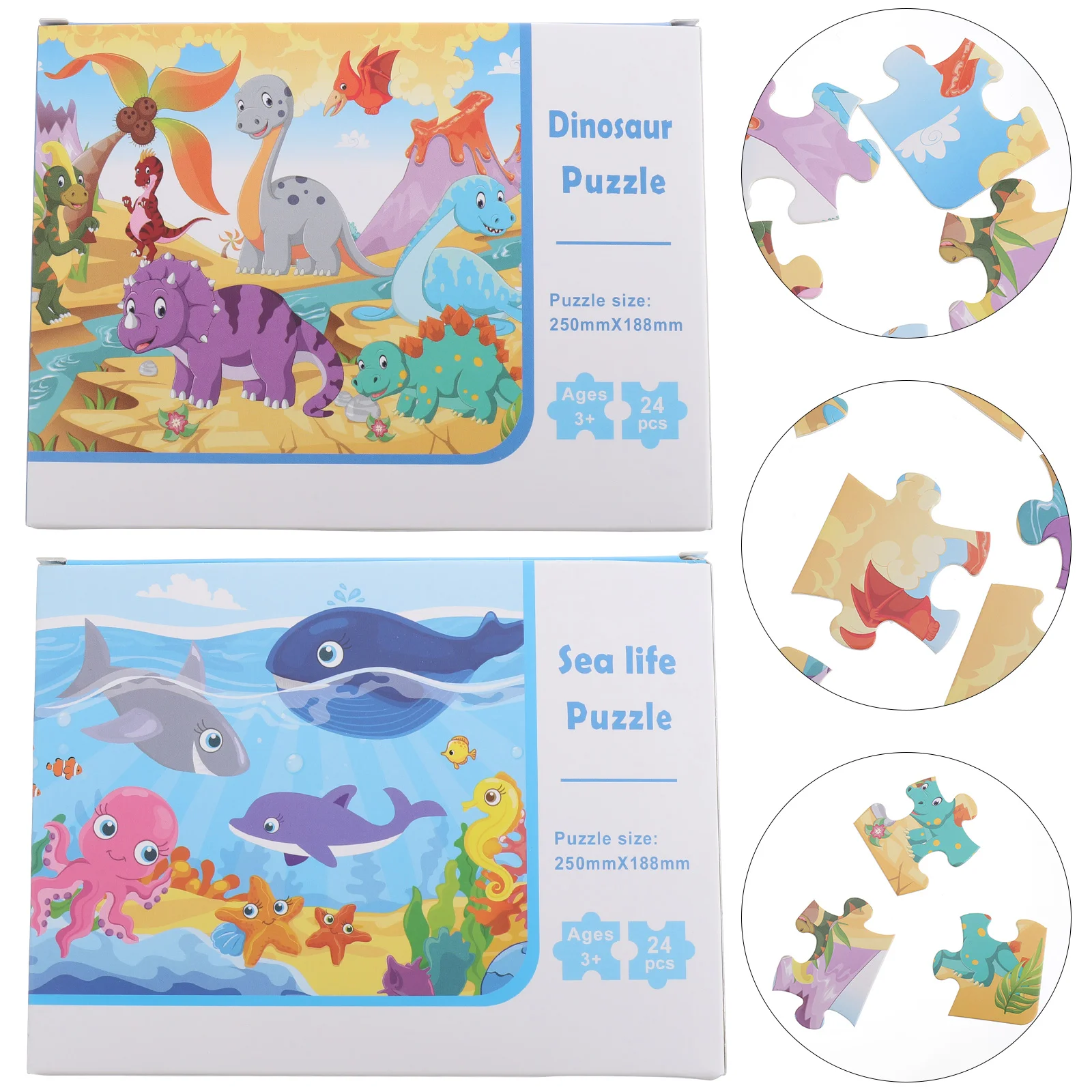

2 набора креативных пазлов для малышей, Мультяшные головоломки, обучающие игрушки для детей