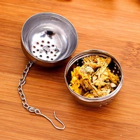 stainless steel tea infuser ball mesh loose leaf herb strainer secure locking teapot tray spice herbal filter teaware accessory