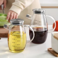 transparent glass oil bottle with handle scale heat resistant high borosilicate kitchen supplies soy sauce vinegar container
