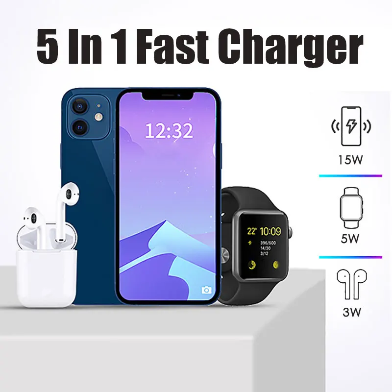 

4 in 1 Fast Magnetic Wireless Charger Stand For Magsafe iphone 12 11 Apple Watch 6 5 4 3 Airpods Pro Fast Charging Dock Station