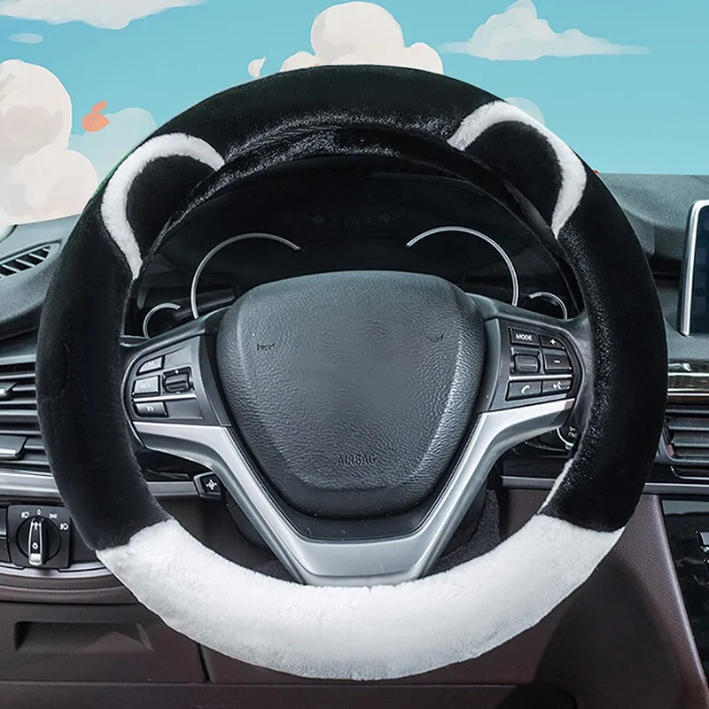 Зимний плюшевый чехол на руль милая девушка модель панды для BMW X1-X6 /3 5 7 серии Audi