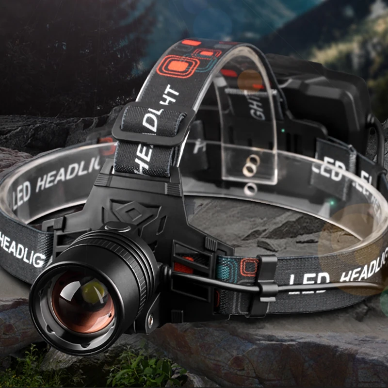 Pocketman Headlamp Powerful XHP50 Head Light USB Rechargeable Headlight Zoomable Head Lamp Head Front Light with 18650 Battery