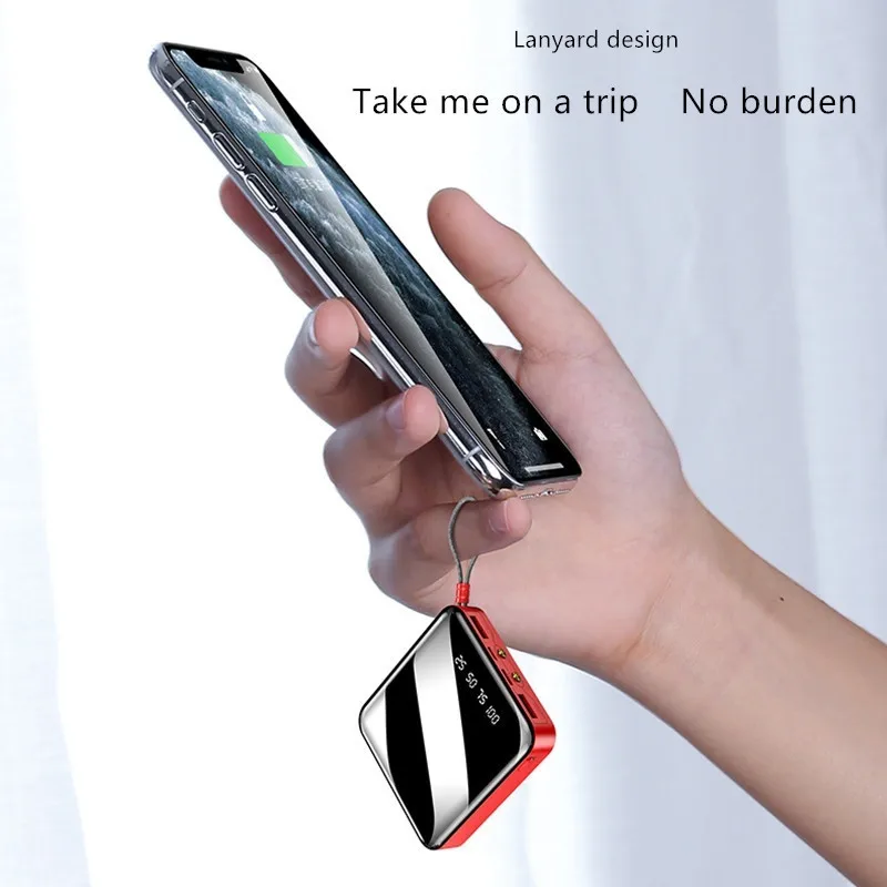 Мини Внешний аккумулятор 30000 мАч 2 USB Аккумулятор для телефона портативный