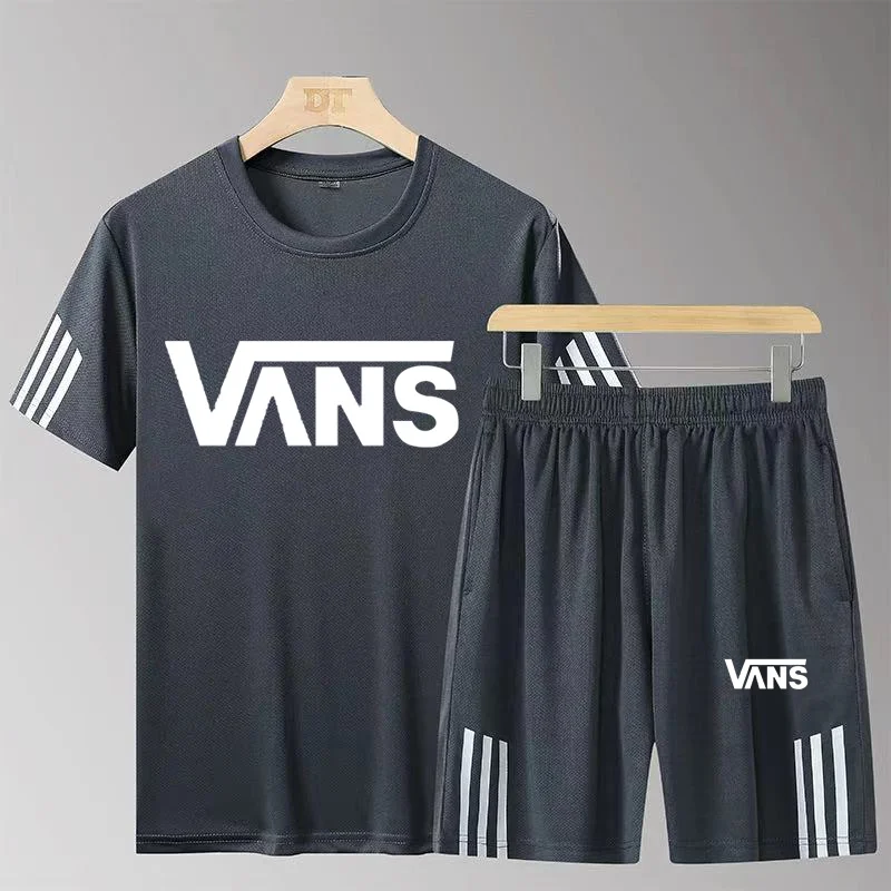 

Men's sportswear suit printed two-piece T-shirt and pants casual sportswear gym brand summer M-5XL 2021 new
