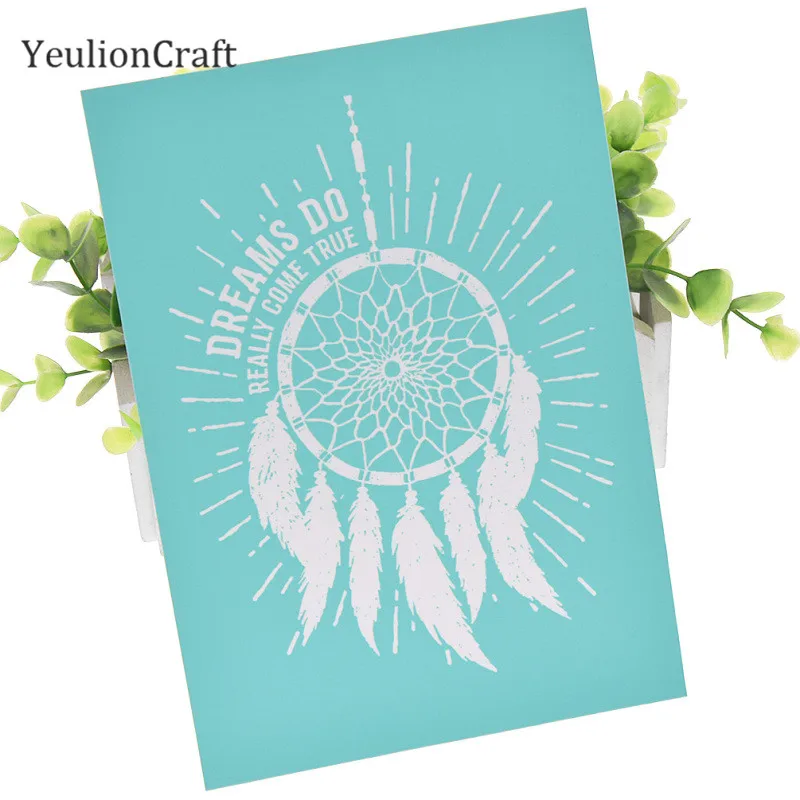 YeulionCraft 8 шт. картина горная лодка самоклеющиеся шелковые трафареты для с сеткой