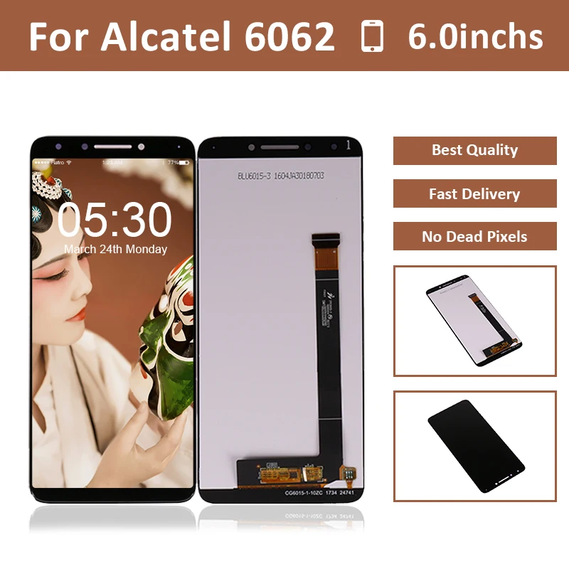 ЖК дисплей для Alcatel 7 6062 OT6062 кодирующий преобразователь сенсорного экрана в сборе
