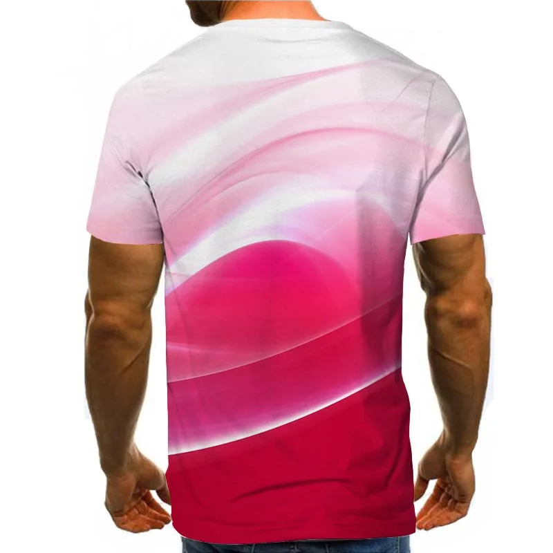 

Men's Graphic Shirt 3D Print T Shirt Novelty Simple Top Casual Lines Tee US Size Unisex Red Clothing