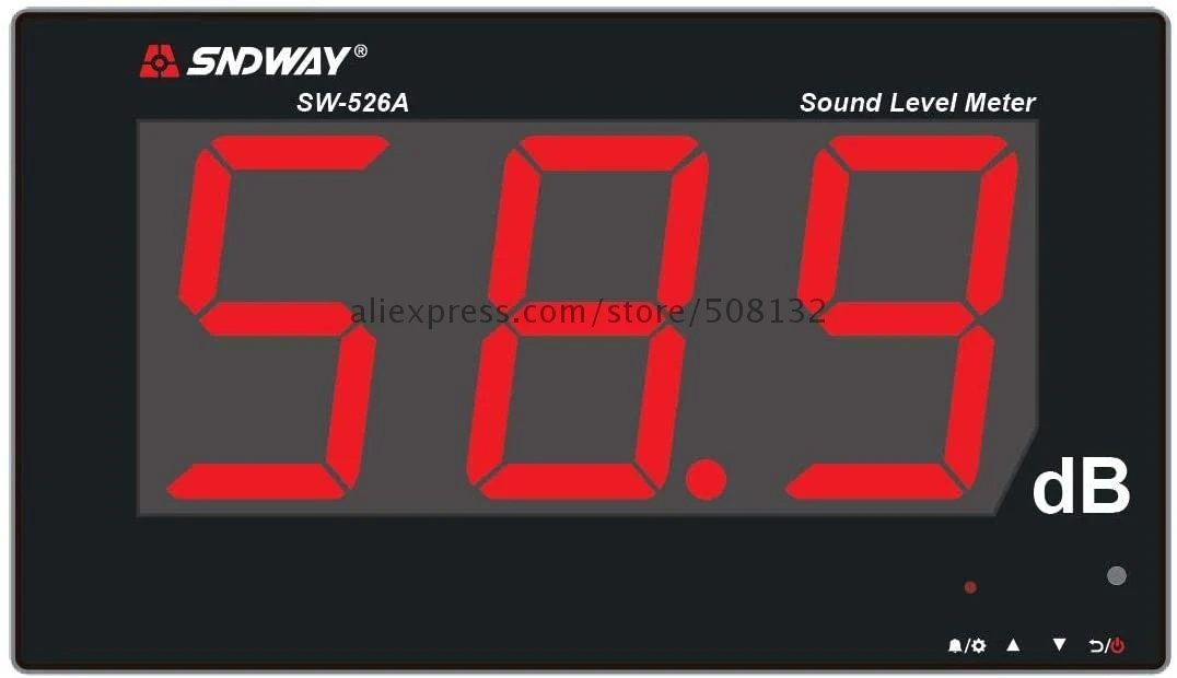 SW-526A Digital Sound Level Meter 30-130db 18in Large Screen LCD Display Wall Hanging Decibel Noise Monitoring Tester with Alarm |