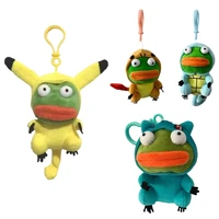 funny plush toy sad frog pepe keychain dress pokemon pikachu bulbasaur charmander squirtle pig cosplay kawaii backpack decora