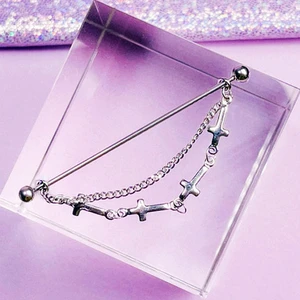316L Stainless Steel Earring Industrial Piercing Chain Dangle Cartilage Earrings Barbell Ear Pierc Jewelry Helix Pircing Punk