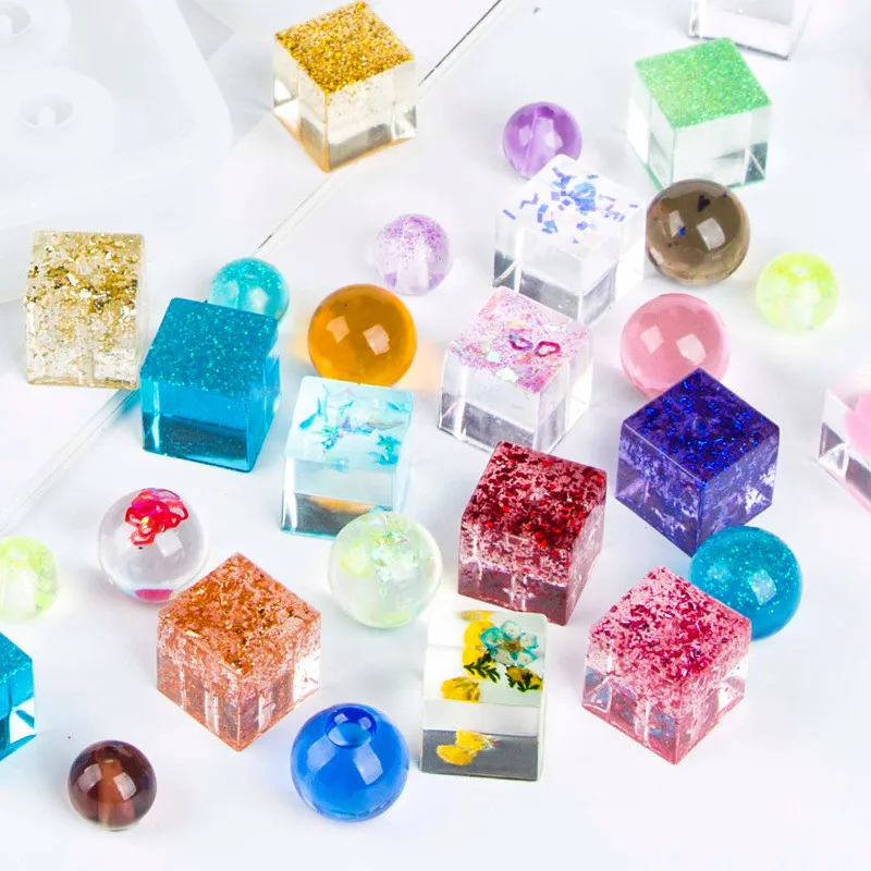 Силиконовая форма SNASAN для ювелирных бусин 9 мм 12 16 кубический шар 6 отделений