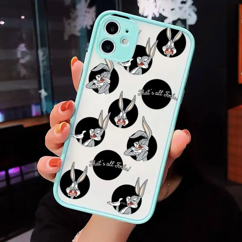 

Funny Cartoon Bugs Bunny Phone Cases matte transparent For iphone 7 8 11 12 plus mini x xs xr pro max cover