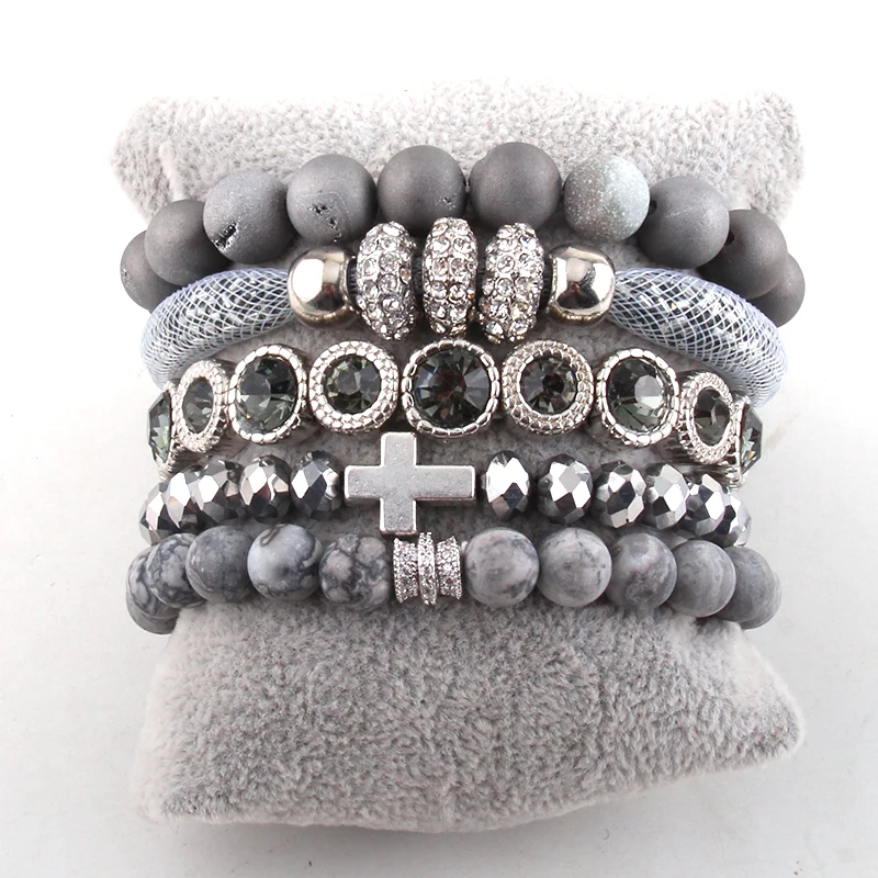 Модные ювелирные изделия Красивый синий браслет набор натуральный камень