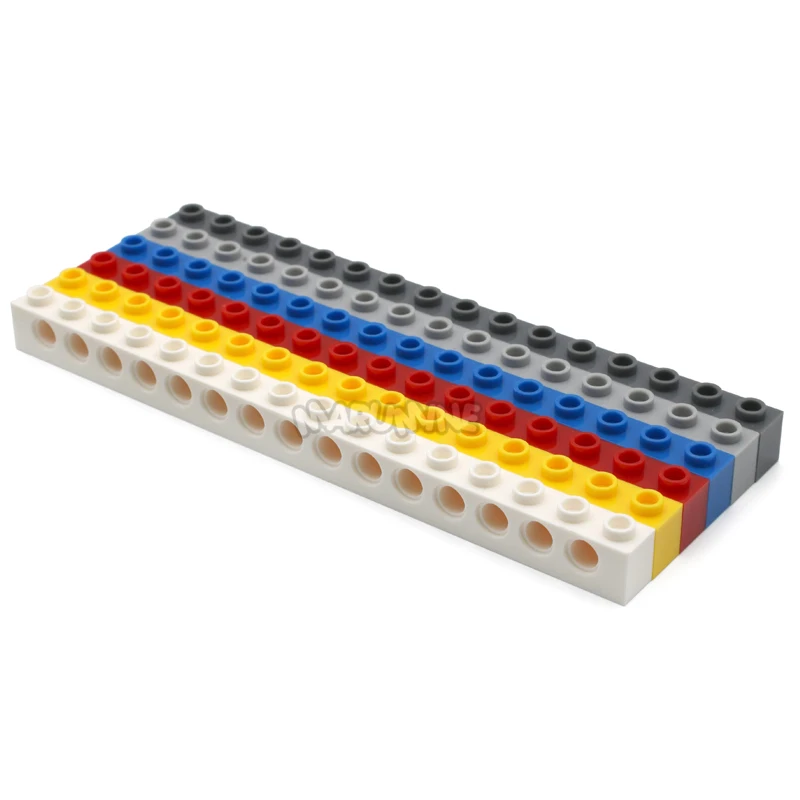 MARUMINE 1x16 с отверстием, кирпич, 10 шт., строительные блоки, аксессуары, части, 3703, классические, MOC, обучающие игрушки для детей