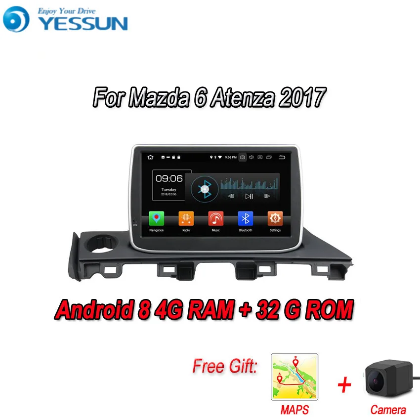 Автомобильный мультимедийный плеер YESSUN автомагнитола на Android 8 с 4 Гб ОЗУ для Mazda6