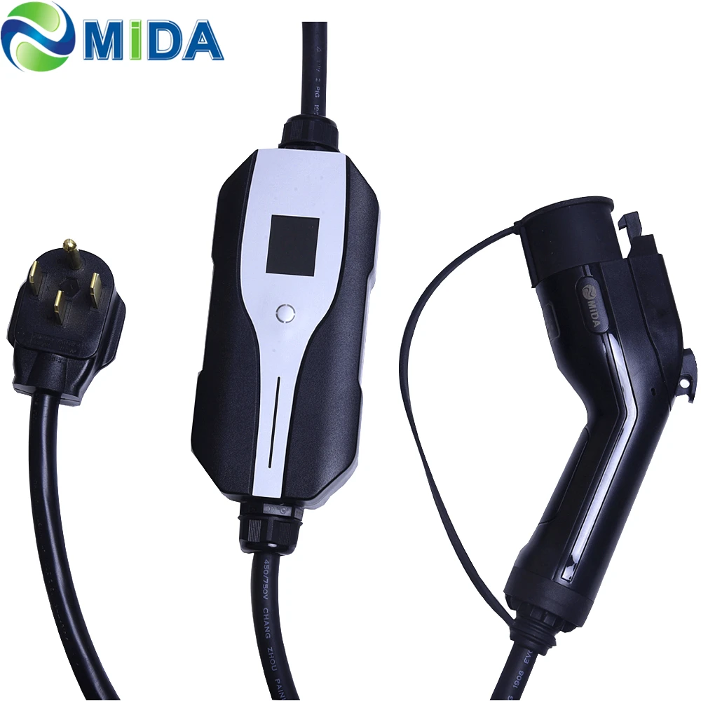 J1772 тип 1 32A 24A 20A 16A 10A переключаемое быстрое EVSE EV зарядное устройство с разъемом NEMA